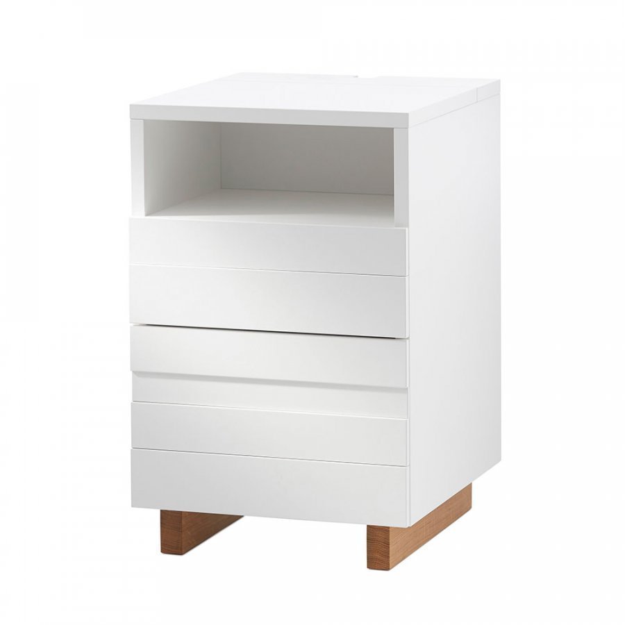 A2 White Yöpöytä Valkoinen / Öljytty Tammi