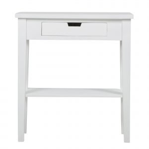Acazia Sivupöytä Valkoinen 1 Laatikko / Alataso 70 Cm