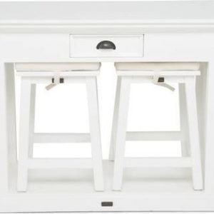 Baaripöytä Adele kahdella baarituolilla valkoinen mahonki