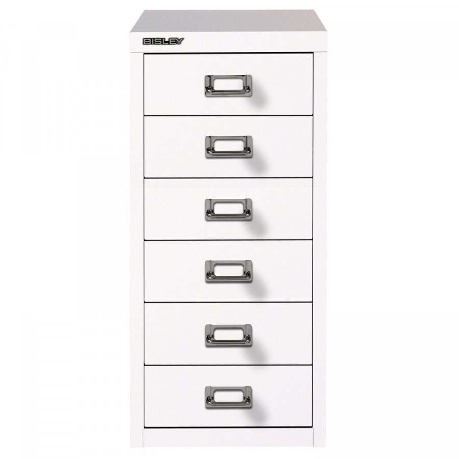 Bisley Laatikosto 6 Laatikkoa Valkoinen