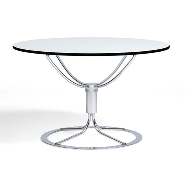 Bruno Mathsson Jetson Pöytä Ø70 Valkoinen Laminaattii / Kromi