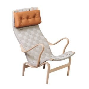 Bruno Mathsson Pernilla 2 Nojatuoli Sidottu Pellavavyö Vaalea