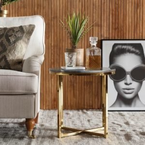 Carrie Sivupöytä 50 Pyöreä Harmaa