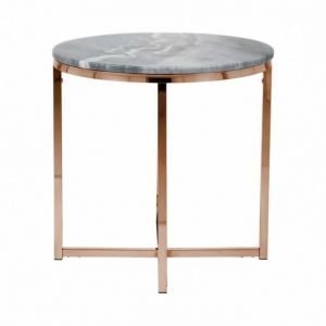 Carrie Sivupöytä 50 Pyöreä Harmaa/Kupari