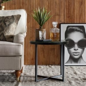 Carrie Sivupöytä 50 Pyöreä Vihreä/Musta