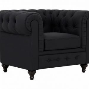 Chesterfield Nojatuoli Musta