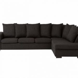 Chicago L-Sohva Avoin pääty oikealle Musta