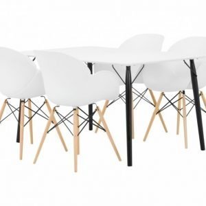 Claire Pöytä 140 + 4 Rana Nojatuoli Valkoinen