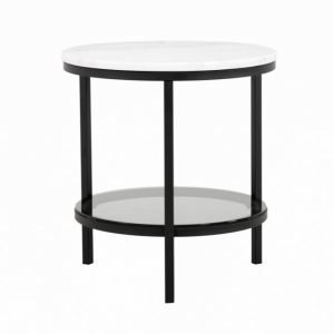 Clarissa Sivupöytä Pyöreä 50 Musta/Harmaa