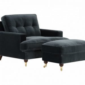 Connor Nojatuoli+Rahi Sametti Tummanharmaa