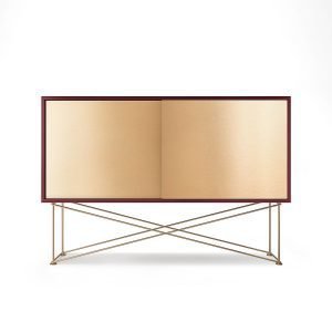 Decotique Vogue Sideboard Senkki 136h Viininpunainen / 2b / Messinki