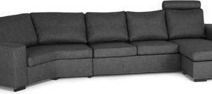 Divaanisohva Marjorie kolmen istuttava kulmalla oikea tummanharmaa