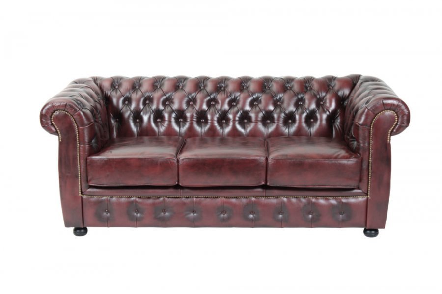 Ellos Chesterfield London Sohva 3:N Istuttava Punainen