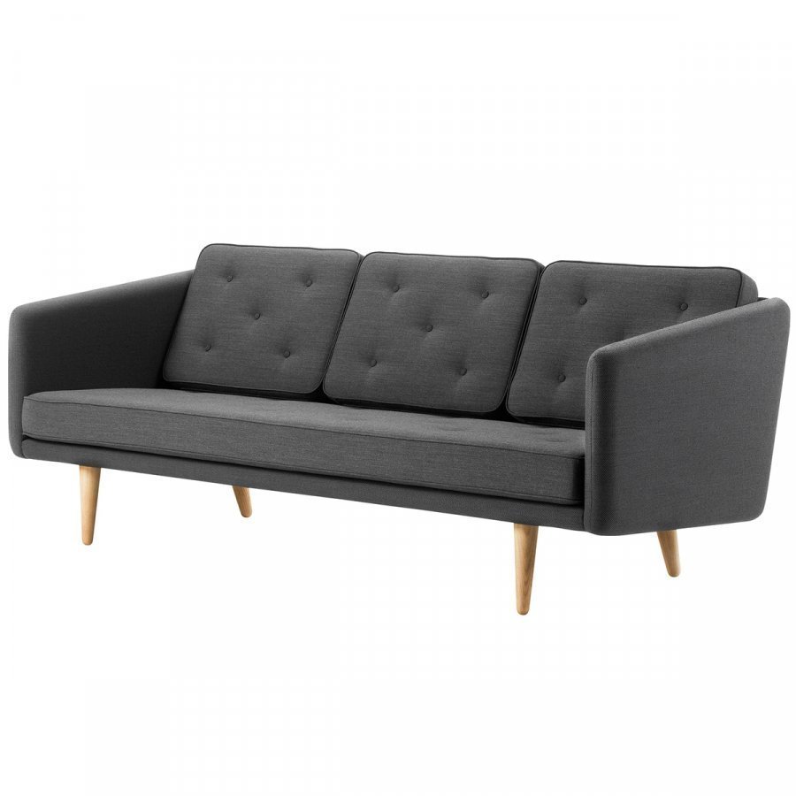 Fredericia No. 1 Sohva 3-Istuttava Crisp 4011 Lakattu Tammi