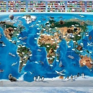 Gc Kuvatapetti Maailman Kartta 244x305 Cm