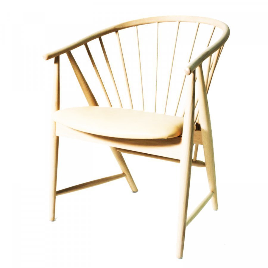 Gemla Solfjädern Nojatuoli Valkoiseksi Pigmentoitu Pyökki / Natur