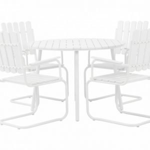 Granhamn Pöytä + 4 Nojatuolia Valkoinen