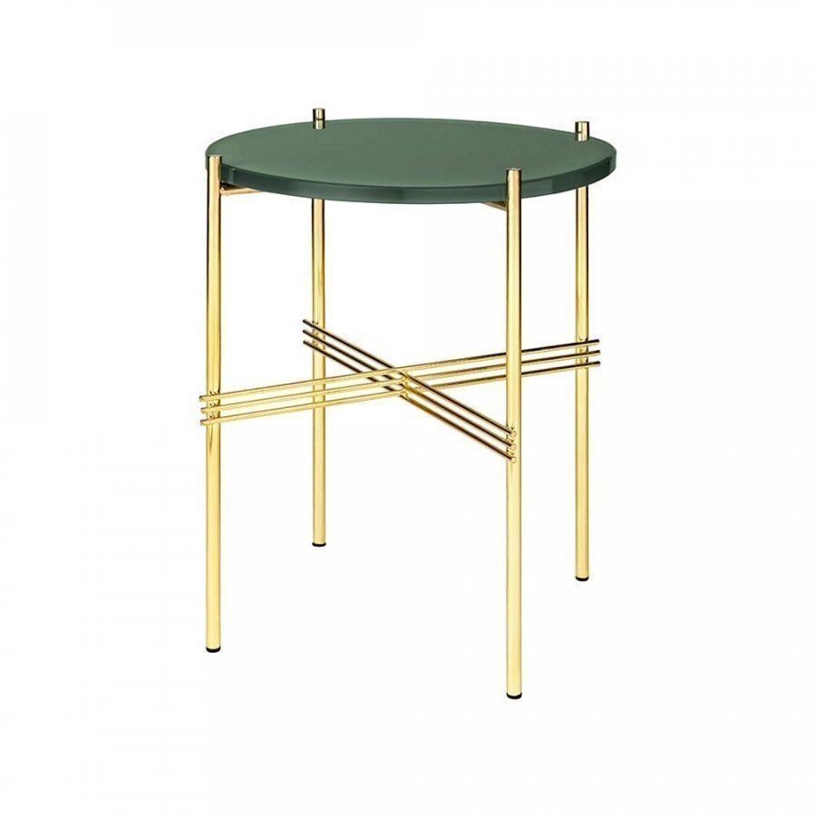 Gubi Ts Console Pöytä Dustygreen Glass H72 Cm Ø40 Cm