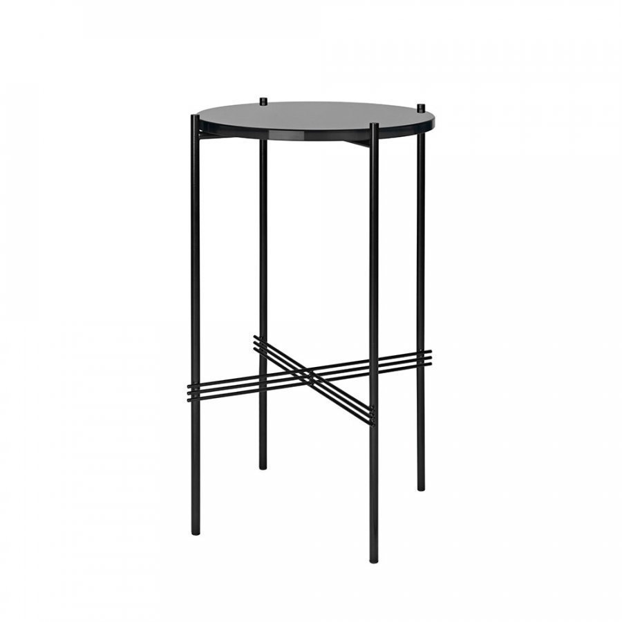 Gubi Ts Console Pöytä Graphite Black Glass H72 Cm Ø40 Cm