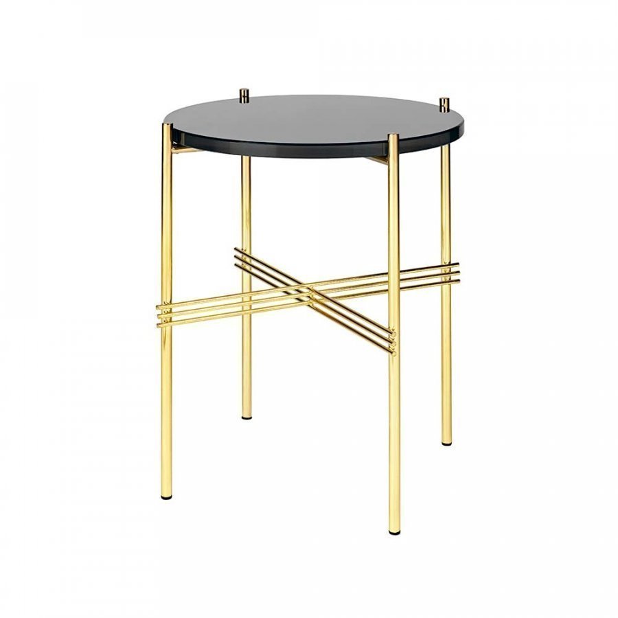 Gubi Ts Console Pöytä Graphite Black Glass H72 Cm Ø40 Cm