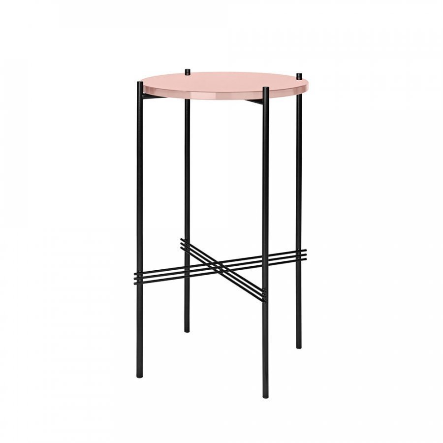 Gubi Ts Console Pöytä Vintage Red Glass H72 Cm Ø40 Cm