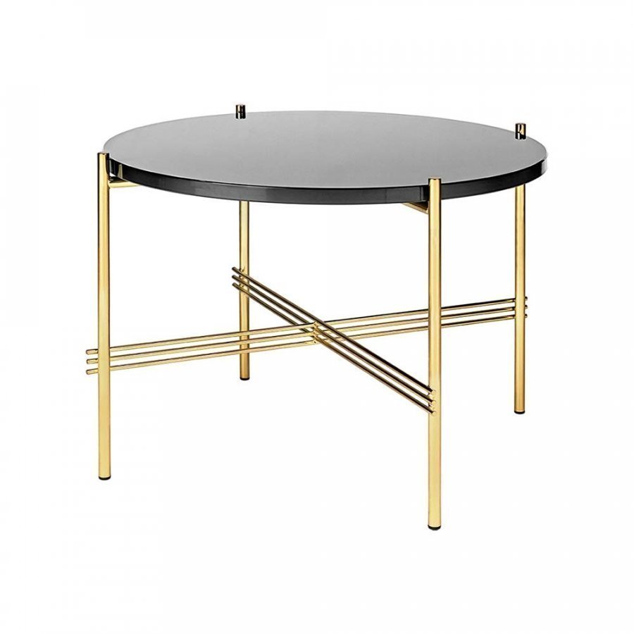 Gubi Ts Pöytä Medium Graphite Black Glass H41 Cm Ø55 Cm