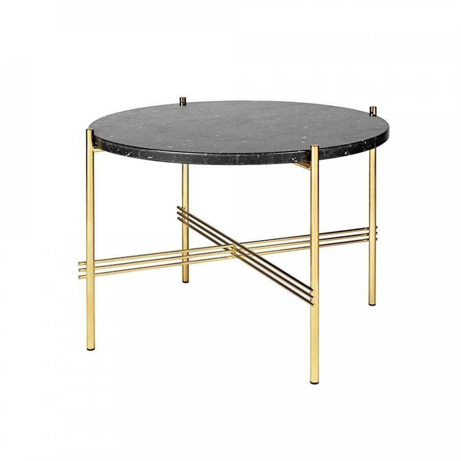 Gubi Ts Pöytä Medium Messinki / Mustamarmori Ø55 Cm