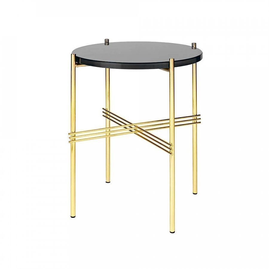 Gubi Ts Pöytä Small Graphite Black Glass H51 Cm Ø40 Cm