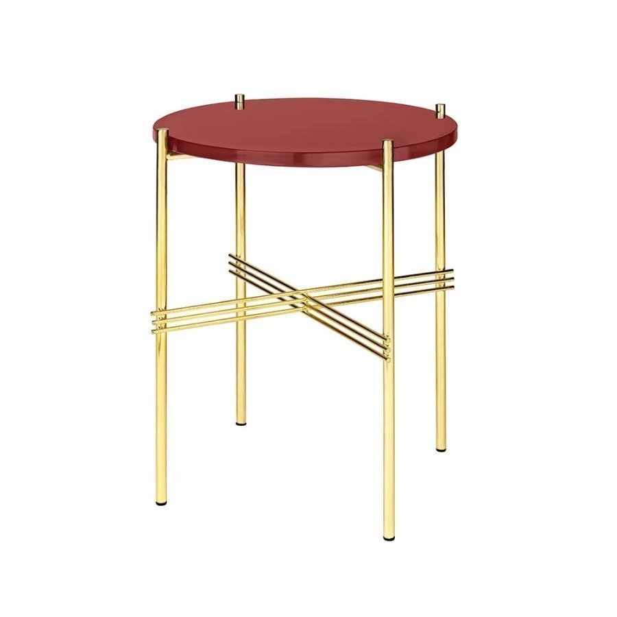 Gubi Ts Pöytä Small Rusty Red Glass H51 Cm Ø40 Cm