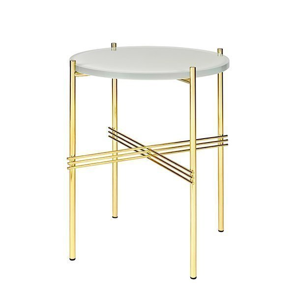 Gubi Ts Sohvapöytä Messinki / Valkoinen Lasi 40 Cm