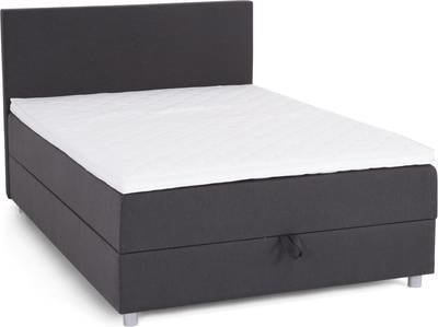 Jenkkisänkypaketti Pito 140x200 cm säilytystilalla ja Jemina sängynpäädyllä 140x100 cm tummanharmaa