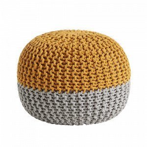 Julia Arieh Rahi Pyöreä Puuvillakangasta Sinapinkeltainen / Harmaa Keltainen 50x35 Cm