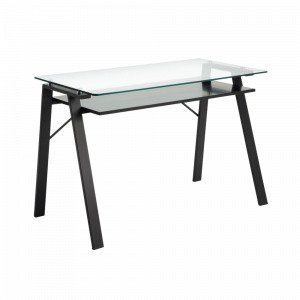 Julia Sauk Kirjoituspöytä Metallia / Läpinäkyvää Lasia Lasia 120x62 Cm