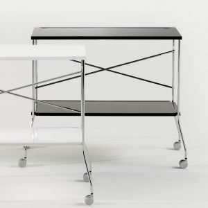 Kartell Flip Pöytä Pyörillä Musta / Kiiltävä