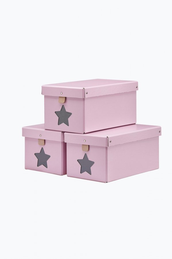 Kids Concept Kenkälaatikot 3-Pakkaus Roosa