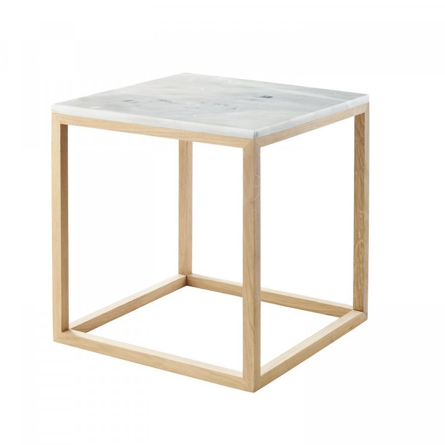 Kristina Dam The Cube Sivupöytä S Valkoinen Marmori / Tammi