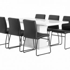 Kulmbach Pöytä 160 Valkoinen + 6 Frio Tuolia Useita värejä