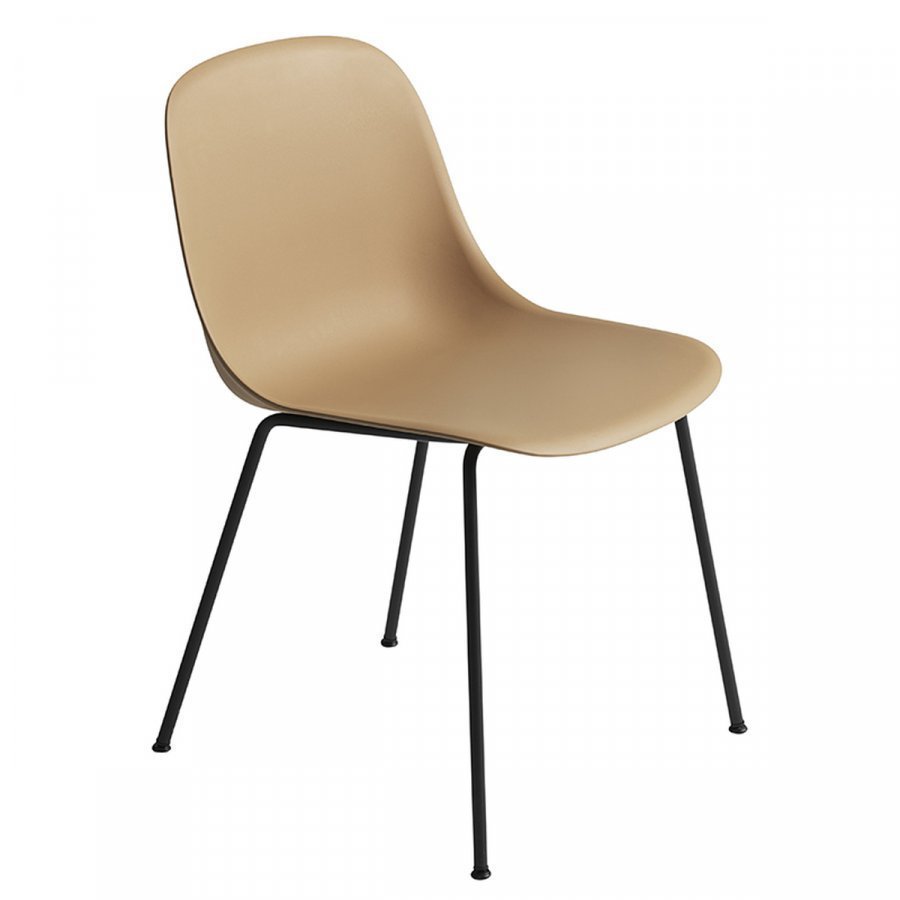 Muuto Fiber Ruokapöydän Tuoli Putkijalat Okra Musta
