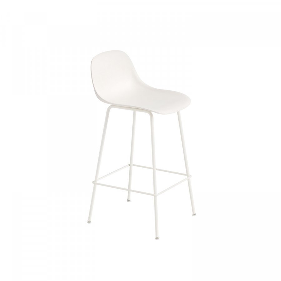 Muuto Fiber Tube Baarijakkara Selkänoja Luonnonvalkoinen / Valkoinen