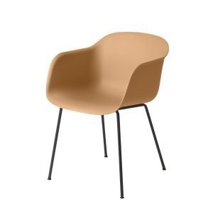 Muuto Fiber Tube Nojatuoli Okra / Musta
