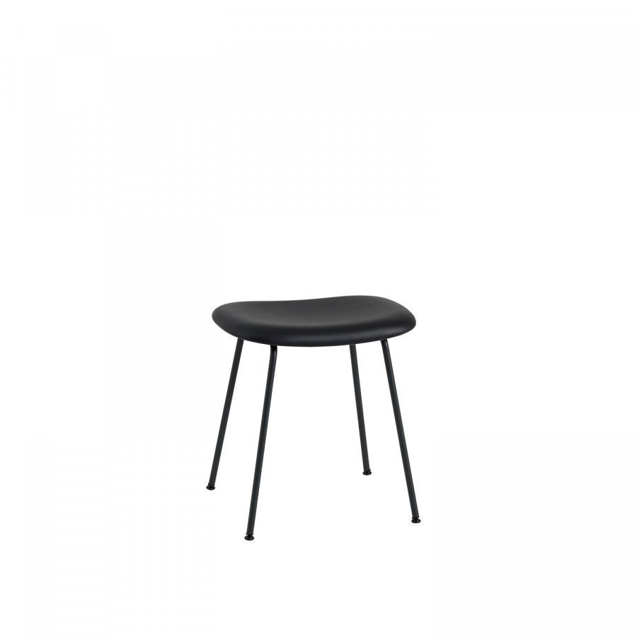 Muuto Fiber Tube Tuoli Base Musta Nahka / Musta
