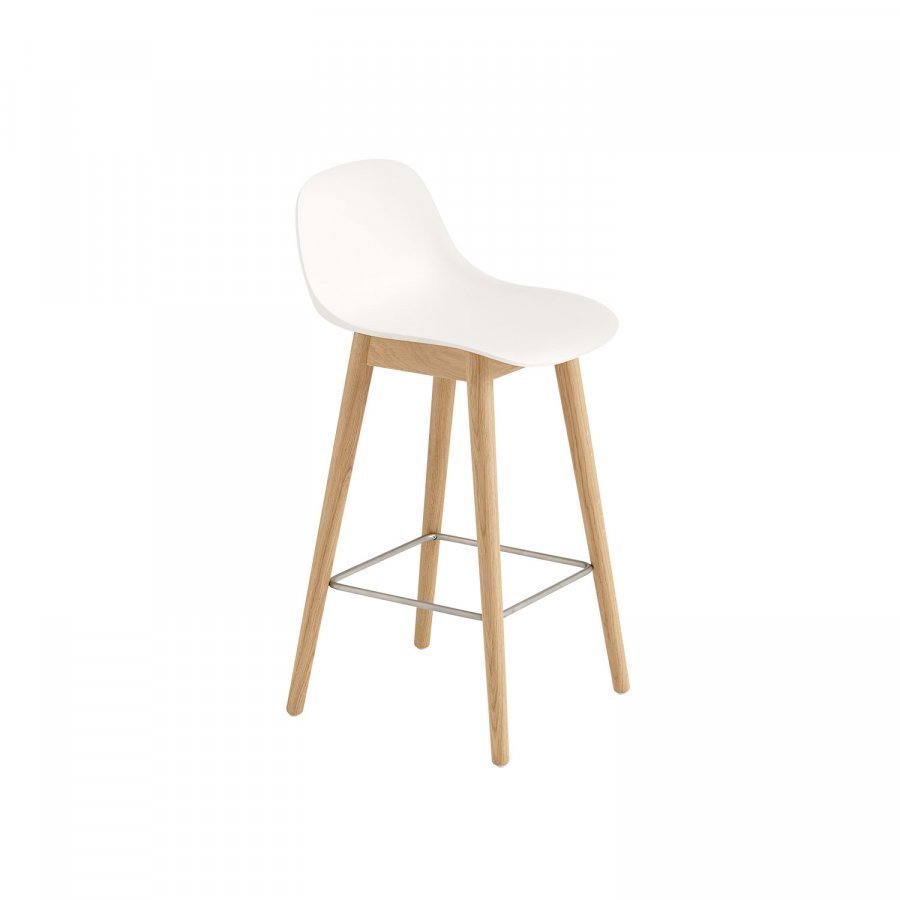 Muuto Fiber Wood Baarijakkara Selkänoja Luonnonvalkoinen / Tammi