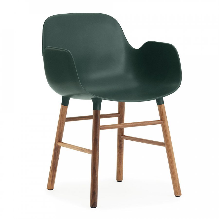 Normann Copenhagen Form Käsinojallinen Tuoli Vihreä / Saksanpähkinä