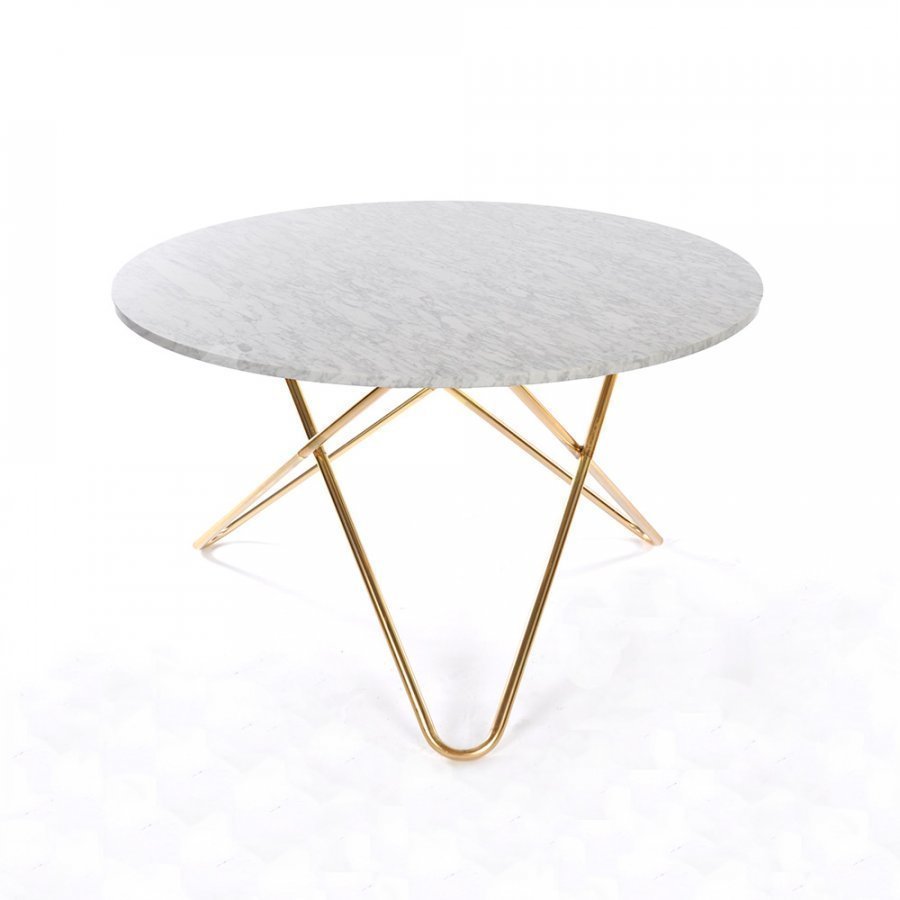 Ox Denmarq Big O Pöytä Valkoinen Marmori / Messinki