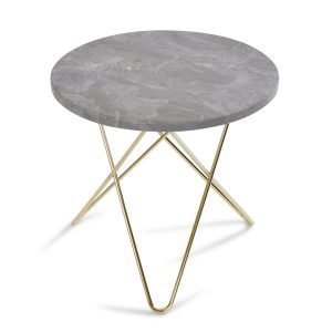 Ox Denmarq Mini O Sivupöytä Harmaa Marmori / Messinki