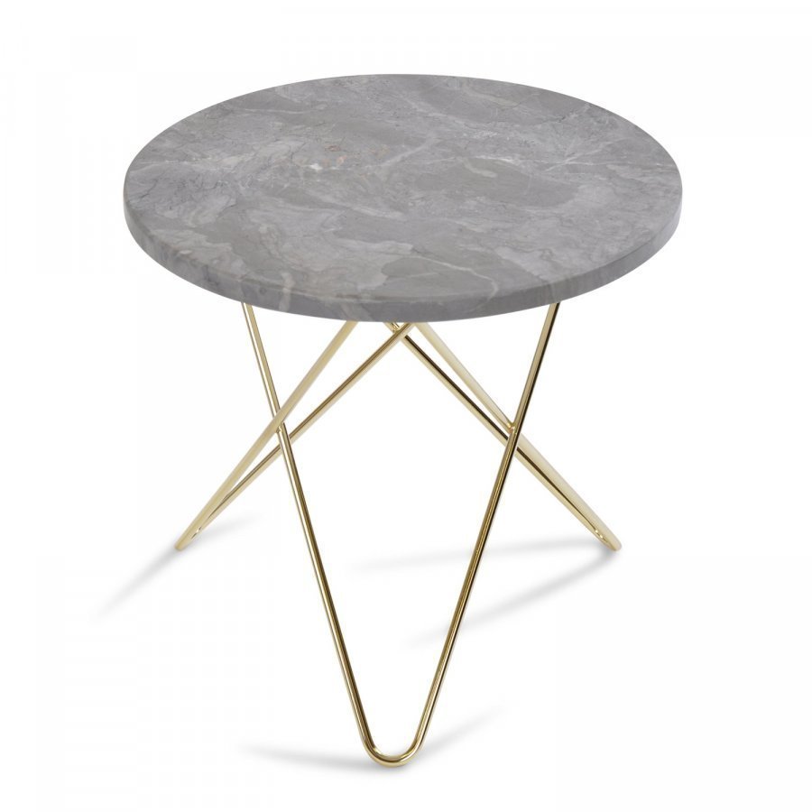 Ox Denmarq Mini O Sivupöytä Harmaa Marmori / Messinki