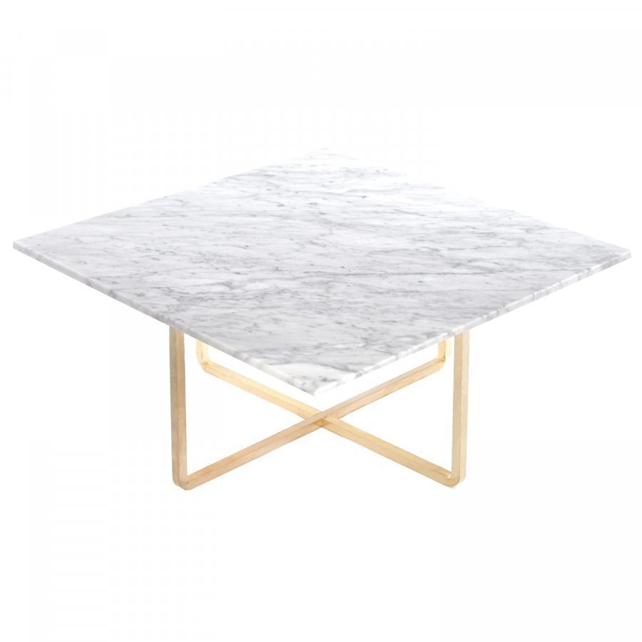 Ox Denmarq Ninety Sohvapöytä Valkoinen Marmori / Messinki 80x80x35 Cm