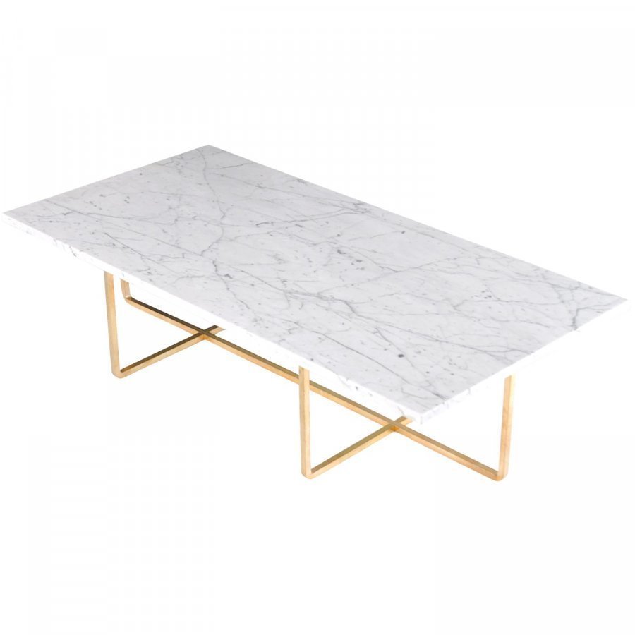 Ox Denmarq Ninety Sohvapöytä Valkomarmori / Messinki 120x60x30 Cm
