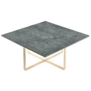 Ox Denmarq Ninety Sohvapöytä Vihreä Marmori / Messinki 80x80x35 Cm