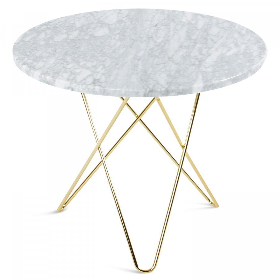 Ox Denmarq O Ruokapöytä Valkoinen Marmori / Messinki